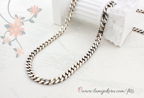 Panssariketju hopeaa 45cm