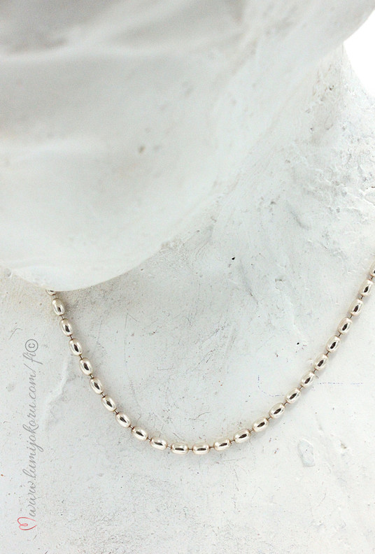 Oliiviketju hopeaa 45cm