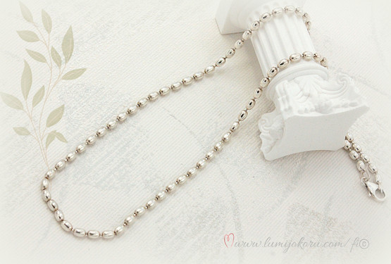 Oliiviketju hopeaa 45cm