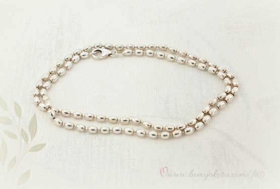 Oliiviketju hopeaa 45cm