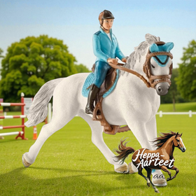 ⭐Schleich Kilparatsastaja Siiri, hevonen Sissi + varusteet 42111 - Second Hand