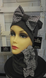 Tumman harmaa meleerattu rusettipipo