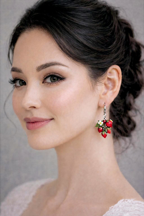 Metsämansikka-korvakorut