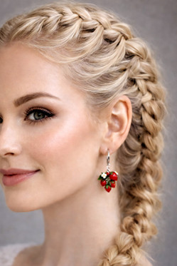 Metsämansikka-korvakorut