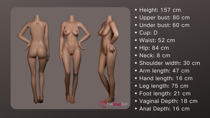 Lara – 157 cm realistinen silikoninukke, D-kuppi
