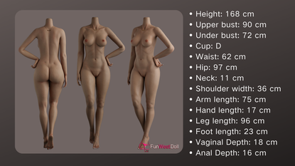 Alina – 168 cm Premium Realistinen Silikoninukke, D-kuppilla