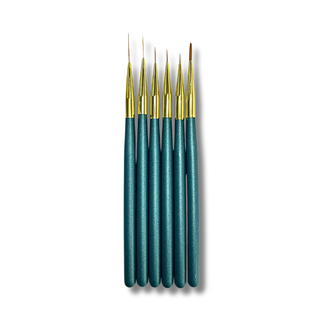 Nail Art Brush Set 6 pcs – Synthetic Green
