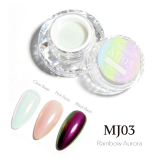 CANNI Chrome Powder MJ3 Rainbow Aurora 0.3 g – Nail Pigment