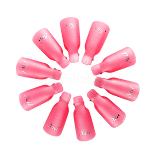 Gel Polish Remover Clips - Pink - 10pcs