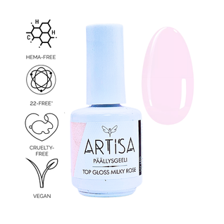 Päällysgeeli Top Gloss - ARTISA - Milky Rose