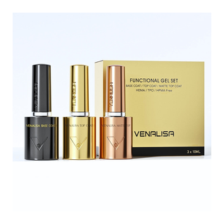 Alusgeeli ja No-Wipe kirkas ja matta Päällysgeelit - VENALISA - 3x10ml