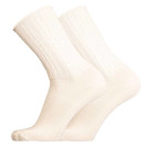 GETA - thin, wide and untightened merino wool socks - white