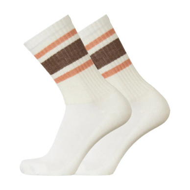 SPORT - tennis socks, merino wool - white/brown/powder