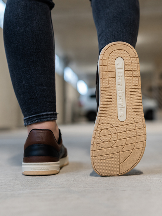 Barebarics WAVE Barefoot Sneakers - Black & Dark Brown