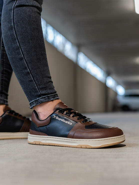Barebarics WAVE Barefoot Sneakers - Black & Dark Brown