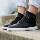 Barebarics ZING Barefoot Sneakers - High Top - Black & White - Leather