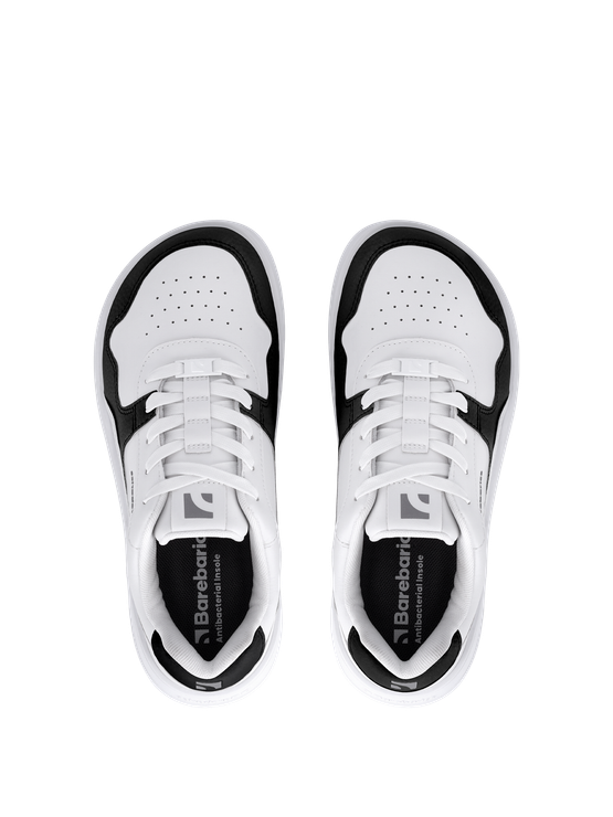Barebarics Zing Barefoot Sneakers - White & Black - Leather