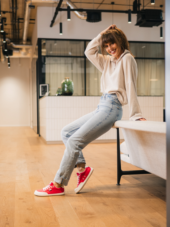 Be Lenka Rebound Barefoot Sneakers - Red & White
