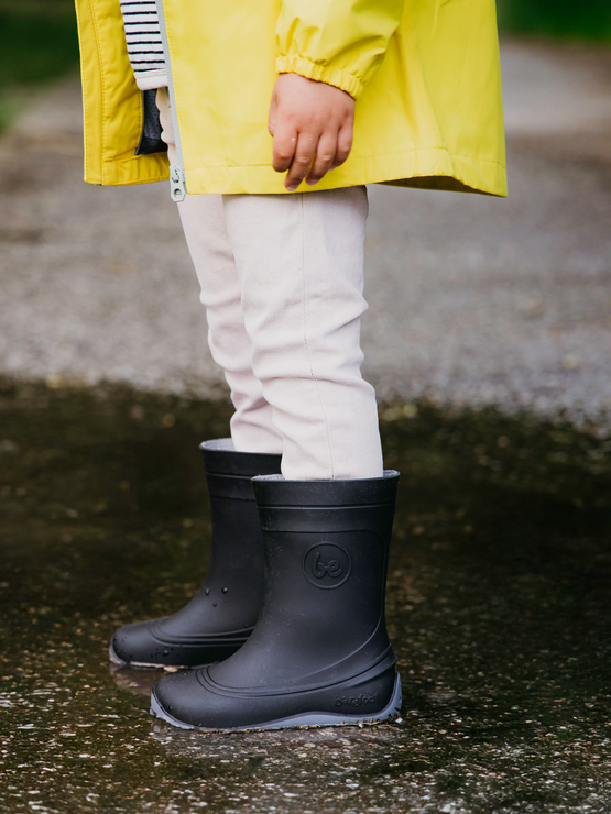 Be Lenka PUDDS - Kids Barefoot Rain Boots - Black