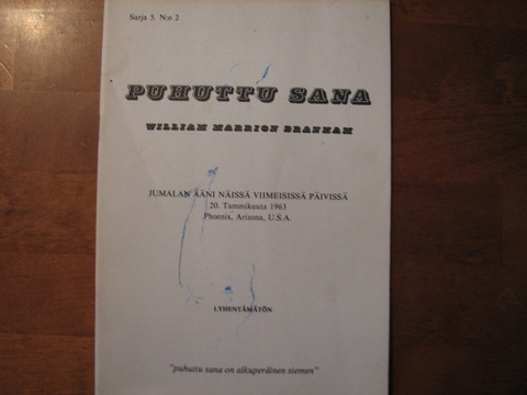 Jumalan ääni näissä viimeisissä päivissä, William Branham