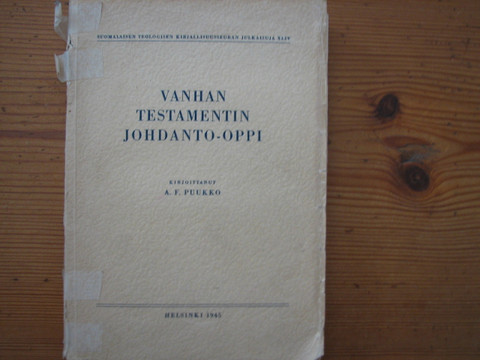 Vanhan Testamentin johdanto-oppi, A.F. Puukko