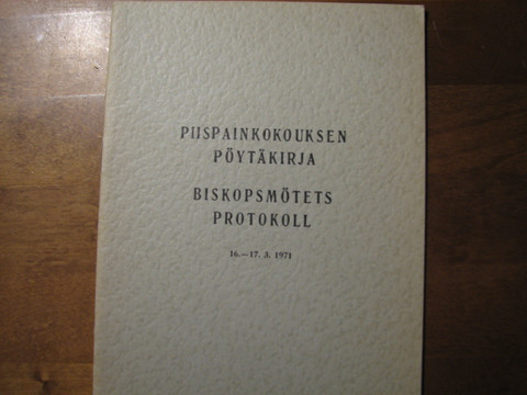 Piispainkokouksen pöytäkirja 16.-17.03.1971