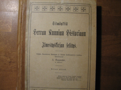Silmäyksiä Herran kunnian historiaan, Ilmestyskirjan selitys, S. Majander
