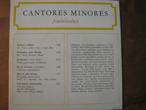 Joululauluja, Cantores Minores