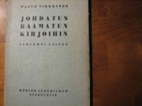 Johdatus Raamatun kirjoihin, lyhyempi laitos, Paavo Virkkunen, d2