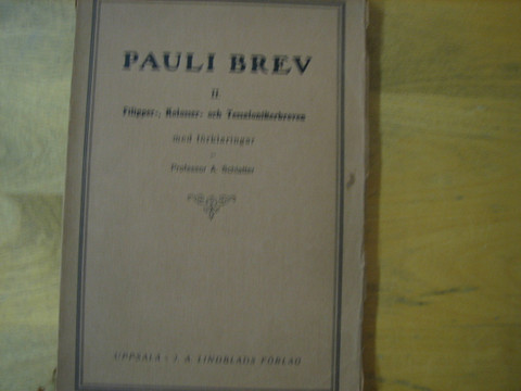 Pauli brev Filipper-, Kolosser- och Tessalonikerbreven med förklaringar, A. Schlatter
