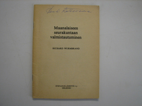 Maanalaiseen seurakuntaan valmistautuminen, Richard Wurmbrand, d4