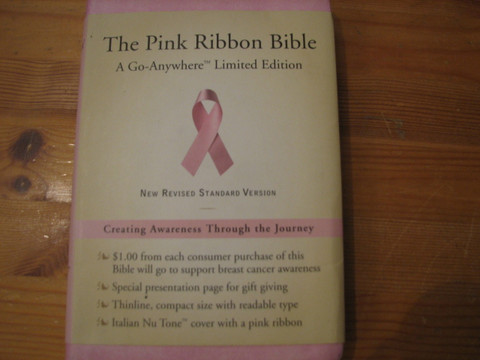 The Pink Ribbon Bible, New Revised Standard Version, suojakannet, hopeareuna, VS 9