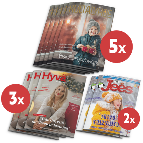 Joululehtipaketti, 5 Kultalyhde, 3 Hyvä Sanoma, 2 Jees
