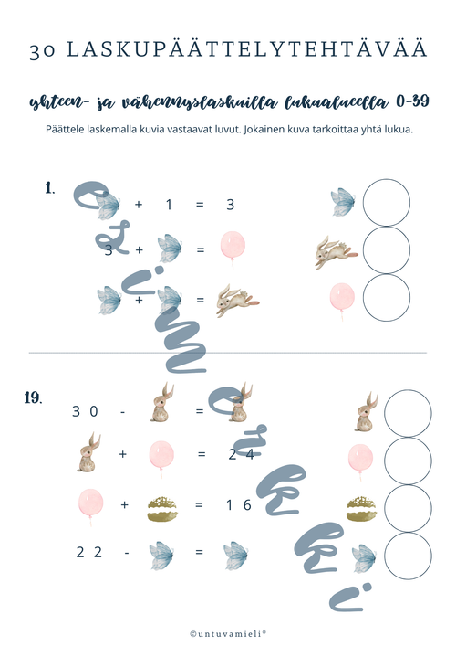 30 LASKUPÄÄTTELYTEHTÄVÄÄ