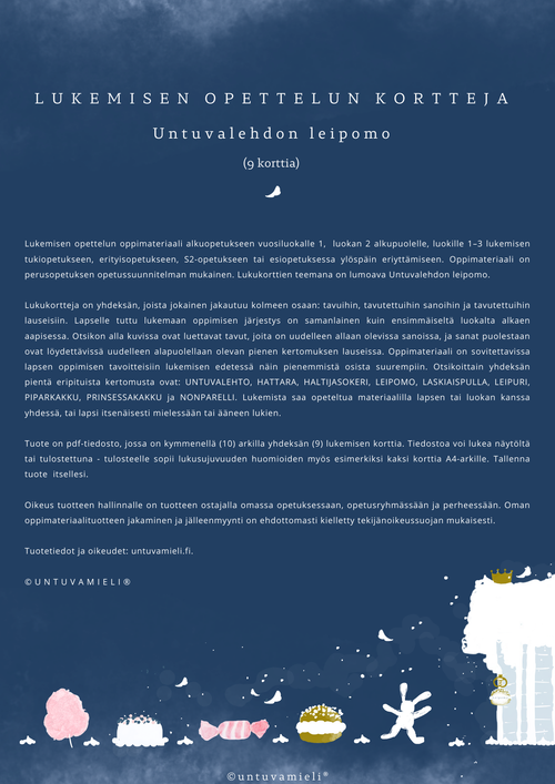LUKEMISEN OPETTELUN KORTTEJA: UNTUVALEHDON LEIPOMO (9) 
