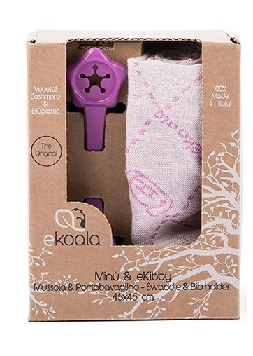 eKoala -ruokalappu/harso, cashmere + pidike, violetti