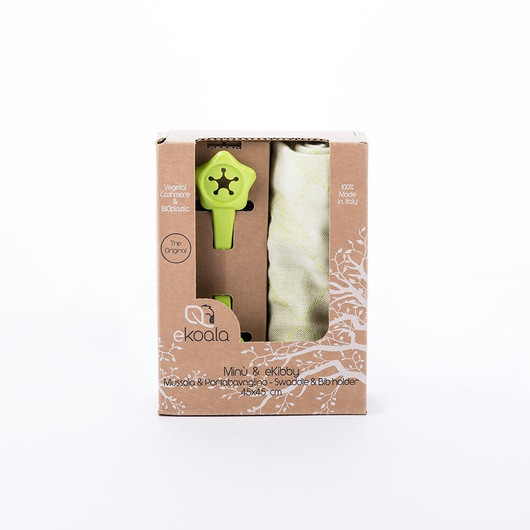 eKoala -ruokalappu/harso, cashmere + pidike, vihreä