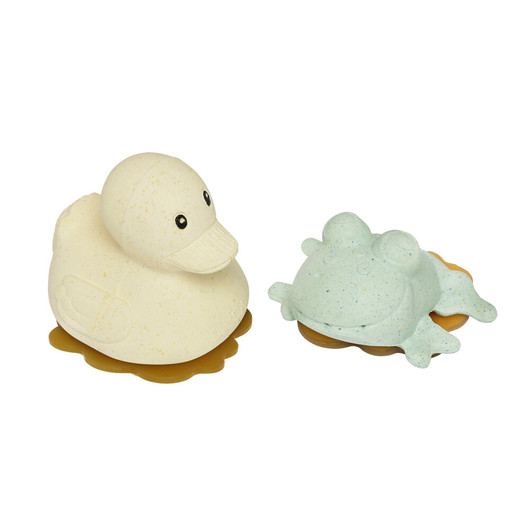 Hevea -kylpylelut, isot, luonnonkumi, Duck & Frog
