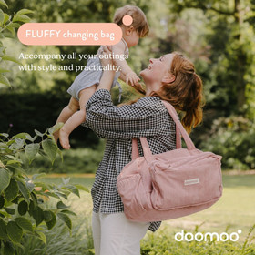 Hoitolaukku, Doomoo Fluffy, Corduroy Pink
