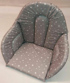 Syöttötuolin istuinpehmuste, harmaa/tähtikuvio, kotimainen