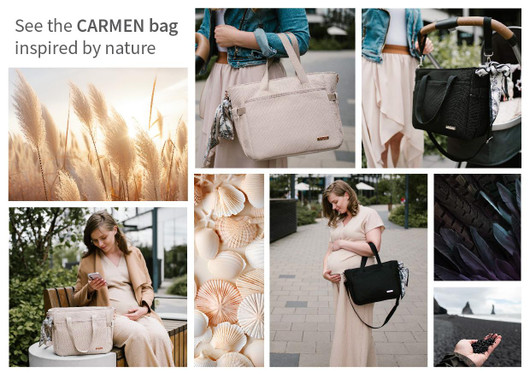 Hoitolaukku, Carmen, beige + hoitoalusta