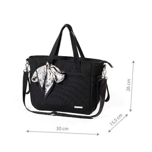 Hoitolaukku, Carmen, musta + hoitoalusta