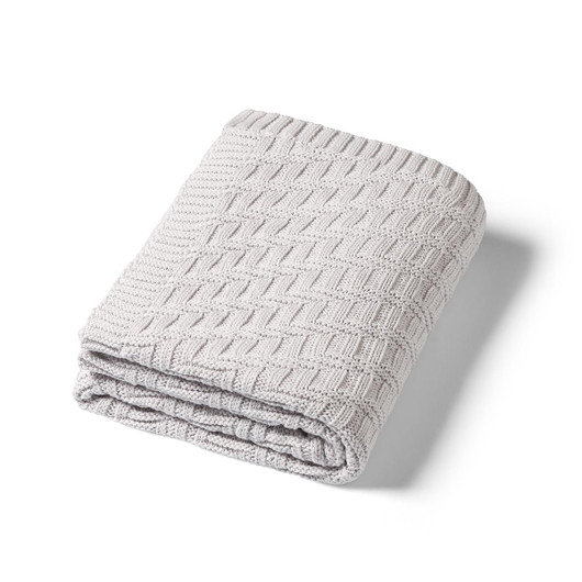 Vauvan orgaaninen puuvilla neulepeite, harmaa, 100x75cm