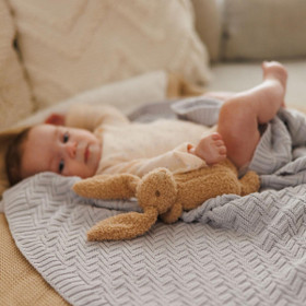 Vauvan orgaaninen puuvilla neulepeite, harmaa, 100x75cm - 51/25