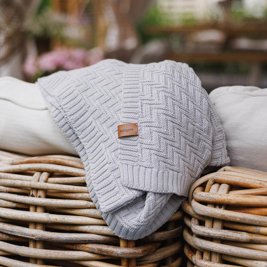 Vauvan orgaaninen puuvilla neulepeite, harmaa, 100x75cm