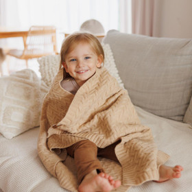 Vauvan merinovilla-neulepeite, beige, 100x75cm - 51/25