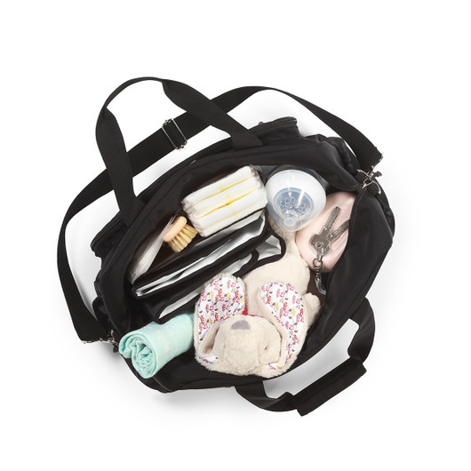 Hoitolaukku, Travel Bag, musta + pyyhe