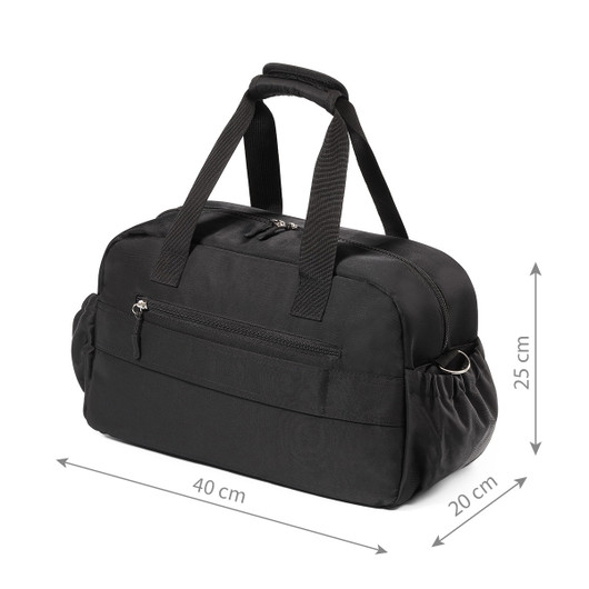 Hoitolaukku, Travel Bag, musta + pyyhe