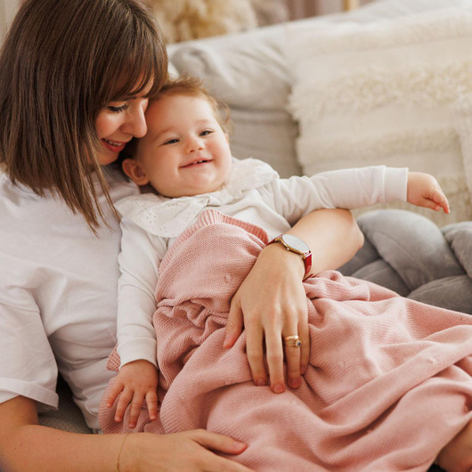 Vauvan pehmeä puuvilla-karvapeite, roosa, 100x75cm