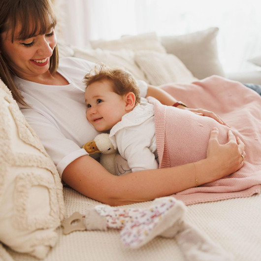 Vauvan pehmeä puuvilla-karvapeite, roosa, 100x75cm